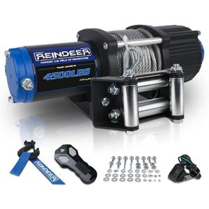 REINDEER New 12V Winch 4500 lb Load Capacity Electric Winch Kit for ATV UTV Steel Cable Wire Rope with Hawse Fairlead Waterproof IP67 with Wireless Remotes (Steel Cable)