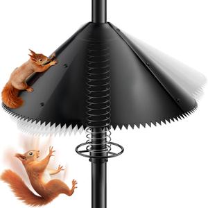 Metal Squirrel Baffle for Bird Feeder Pole, 18 Inch Wide Heavy-Duty, Universal Fit for 0.5-1.5 Inch Poles, Weatherproof & Chew-Proof Squirrel Deterrent, Bird House Guard for Outdoor Shepherds Hook
