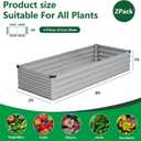 Vengarus 8x2x1FT (2 Pack) Galvanized Raised Garden Bed-Outdoor Planter Box for Vegetables,Metal Flower Boxes with Corner,Planter Raised Bed,(Silver)