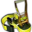 Everest - S1022 Premium Ratchet Tie Down 1 PK 2 IN. X 27 FT 3333 LBS. Working Load 10000 LBS. Break Strength Flat-Hook Cargo Straps - Moving Appliances and Equipment - Vibrant Everest Yellow