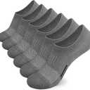 Airacker No Show Socks Women's Athletic Cushioned Low Cut Sports Running Ankle Socks for Women 6 Pairs (8-10, Dark Grey)