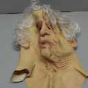Halloween Mask Realistic Old Man Mask Creepy Human Latex Mask,Scary Wrinkle Halloween Cosplay Costume Mask Party Props