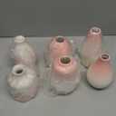 Ceramic Vase Set - Contains 6 Small Vases in with Gradient Colors,Suitable for Home,Table Centerpieces,Room and Office Decoration (Pink)