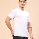 ENCIGER Mens Cotton V-Neck T-Shirt Soft, Breathable Short Sleeve Tee Classic Fit Casual Everyday Wear (White, S) (S)