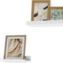 Small White Floating Shelves for Wall Decor, Wall Mounted Wood Shelf for Bedroom, Living Room, Bathroom, Kitchen, Nursery, Display Picture Ledge Shelf with Lip Set of 2-8 Inches, White
