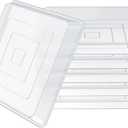 5 Pack Square Clear Plant Saucer 6 8 10 12 14 16 Inch, Durable Thick Plant Pot Dish for Flower Pot, Plastic Plant Tray to Catch Water for Indoor Outdoor (14Inch, Clear)