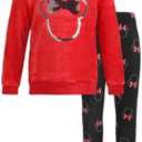 Disney Minnie Mouse Girls Sweater and Legging Pants Set for Toddler and Little Kids (6, Red)