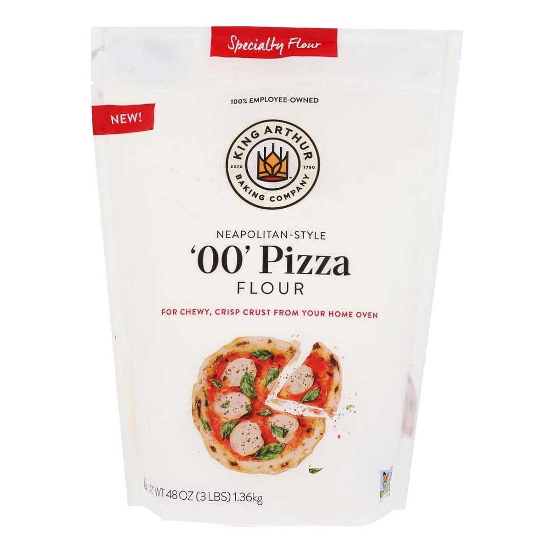 King Arthur, 00 Pizza Flour, Specialty Flour, Blend of 100% American-Grown Wheat, Non-GMO Project Verified, 3 Pounds(Pack of 4)