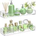 2PCS Acrylic Floating Shelves for Wall, 15" Clear Acrylic Shelves, Bathroom Shelf with Two Types of Installation, Space Saving Hanging Wall Shelf for Bathroom, Living Room, Bedroom, Kitchen