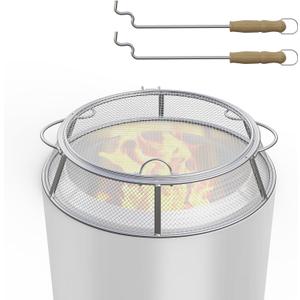 SafBbcue Fire Pit Spark Screen for Solo Stove Ranger Shield Accessories, Stainless Steel Fire Pit Protector Mesh Screen for Solo Stove Ranger Screen Cover, Round Spark Screen with Removal Tools