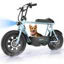 Caroma Peak 1200W Electric Scooter with Seat, 16" Fat Tire Electric Scooter for Adults & Teens, 30 Miles Ranges 20MPH Max Speed, Electric Motorcycle for Commuting with Basket Blue