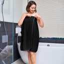 Women Bath Wrap Towel Robe after Shower Knee Length Spa Towels for Body Adjustable Snap Closure (XL)
