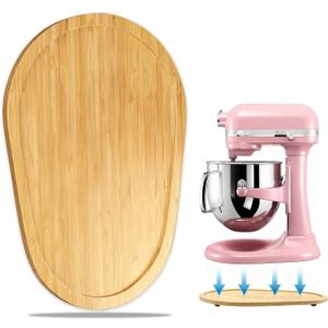 Bamboo Mixer Slider Compatible with KitchenAid 5-8 Qt Bowl Lift Stand Mixer, Appliance Sliding Mat Accessories and Attachments for Kitchen Aid, Countertop Moving Tray