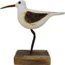Morning View Wooden Sea Birds Decor Wood Seagull Statue Bird Figurines Seabird Statue Standing Seagulls Decorations Coastal Sculpture Nautical Beach Ocean Home Table Garden Yard Lawn Outdoor 4.1 Inch (Small)