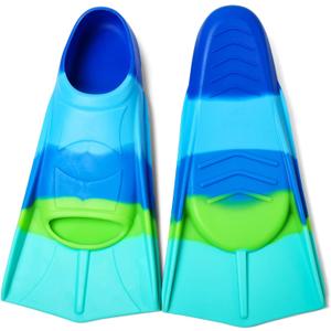 Kids Swim Fins,Short Kids Fins Youth Swimming Flippers for Lap Swimming Training for Children Girls Boys Beginners, Size S