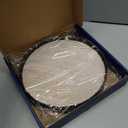 10" Oak Bathroom Vanity Tray Turntable for Perfume Candle, Round Wooden Decorative Tray for Kitchen Sink Countertop Organizer, Bathroom Counter Organizer for Skincare Makeup, Rustic Whitewased