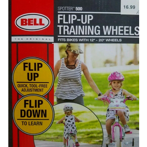 Training Wheels Bell Spotter 500 Flip-UP For Bikes 12" - 20" Wheel Flip Down NIB,2 pcs