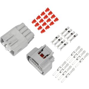 8 Pin Headlight Waterproof Connector Plug - Car Male Female Wire Terminal Connector - for Toyota Plastic Gray - 1 Set Durable Material