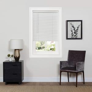 Cordless Room Darkening Mini Blind - 35 Inch Width, 64 Inch Length, 1" Slat Size - Pearl White - Cordless GII Deluxe Sundown Horizontal Windows Blinds for Interior by Achim Home Decor