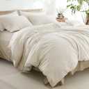 King Duvet Cover Set - Breathable Jacquard Duvet Cover King Size with 8 Corner Ties, 7 Buttons, Soft Textured Floral Duvet Covers, 3 Pcs Bedding Set with 2 Pillow Shams (Taupe, 104"x90")