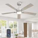 52 Inch Ceiling Fan with Lights and Remote, Smart APP Control, Dimmable with All-Setting Memory, Quiet DC Motor Reversible Blades, Damp Rated Modern Ceiling Fan for Bedroom Patio Living Room