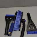 34" Extendable Ice Scrapers for Car Windshield 2-in-1 Snow Brush for Car Snow Scraper for Car Snow Scraper and Drush with Ergonomic Foam Grip for Cars, Trucks, SUVs with 360° Pivoting Brush Head Blue