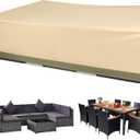 BPS Patio Furniture Cover for Outdoor Table and Chairs, 600D Waterproof and Anti-UV Patio Sectional Set Cover for Outside General Purpose Furniture, 140''L x 88''W x 32''H