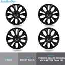 4-Pack Universal Hubcaps Replacement R17 17 inch, Steel Wheel Rim Cover for Most Cars Trucks Sedans SUV, 17" 17 in Wheel Covers Hub Caps (Bright Black Color)