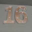 Treela 8.7'' Birthday Decorative LED Light up Numbers, Glitter Marquee Number Sign for Night Birthday Party Decorations Anniversary Bar LED Sign Backdrop Wall Table Centerpieces(16th,Rose Gold)