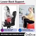 CanDo Inflatable Exercise Ball - Red 42", Durable Extra Thick Non-Slip Stability Ball for Core Workouts, Yoga, Pilates, Active Seating, Physical Therapy, Pregnancy, Home Gym, Flexibility