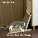 Modern Cardboard Cat Scratcher for Indoor Cats, Anti-Tip Wooden Frame Cat Scratching Board, Wall/Sofa/Furniture Mount by Non-Slip Cat Scratch Pad, Extra Durable for Multi-Cat Homes(M)