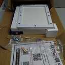 TEAMIX White Dual Monitor Riser for 2 Monitors42inch, Wood Desktop Dual Stand with Metal Legs, Long Screen/PC/Laptop Storage,Computer Shelf TV Holder Home Office