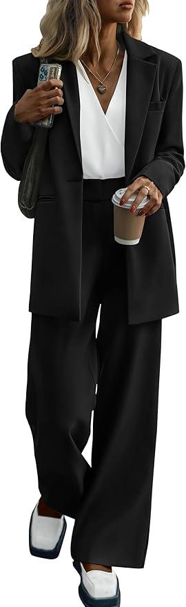 PRETTYGARDEN Women's 2023 Fall Outfits Blazer Jacket for Business Casual Suit, M Black