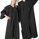 GraduationMall Matte Graduation Gown Cap Tassel Set 2026 for High School and Bachelor (Black, S)