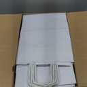 Qutuus White Paper Bags with Handles Bulk 100Pcs 8x4.5x10 White Gift Bags, Recyclable Kraft Paper Bags, Medium Paper Gift Bags for Shopping, Party Favor, Retail, Wedding