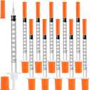 100PACK U-100 Syringes 30G 5/16" (8mm) 1ml/cc, Disposable Syringe, Lab Supplies, Individual Wrapped, Pack of 100
