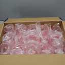 Ciaell 30 Pack Pink Plastic Ribbed Wine Glasses, 12 OZ Origami Stemless Disposable Wine Champagne Whiskey Glasses Unbreakable Clear Plastic Cocktail Glasses, Wine Cups for Party Wedding & Easter