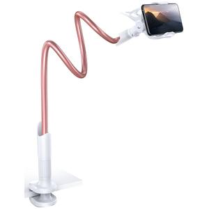 Lamicall Gooseneck Phone Holder for Bed - Cell Phone Mount Clamp Clip, Flexible Long Arm, Overhead Mount for Desk Headboard Bedside, for iPhone Air 17 Pro Max, 16 Pro Max, 15, 14 & 4-7" Phone (Rose Gold)