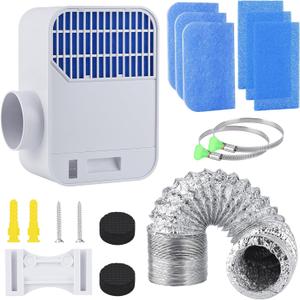 3-in-1 Indoor Dryer Vent Kit,Upgrade Energy Efficient Dryer Lint Trap,6 Polyester Filter&10ft Dryer Vent Hose & Water Drawer System for Electric Clothes DryersEnhanced Air Quality
