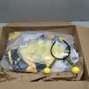 Beekeeping Suit with Hat Striped Waistcoat Jumpsuits Bee Wing Headband Glasses for Adult Halloween Cosplay Dress up