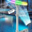 (2025 Upgraded) Above Ground Pool Fountain with Lights, 16''-27'' Adjustable Height, RF Remote APP Control Pool Fountains for Above Ground Pools, Solar Powered LED Lights Pool Sprinkler Fountain, Gray