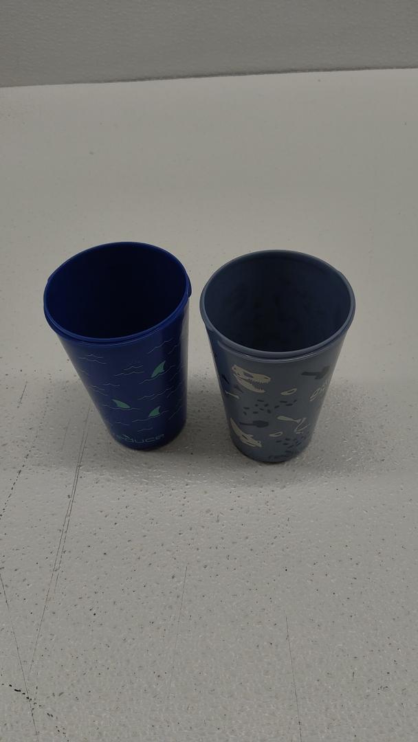 reduce Kids Plastic Reusable Color Changing Cups with Twist on Splash-Proof Lids and Straw, BPA Free, Dishwasher Safe, 12oz, Rainforest, 2 Pack
