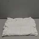 HIG Pack of 2 Farmhouse Ruffle Pillow Shams, Standard Size White French Country Style Vintage Pillowcases with Handcraft Ruffle, Boho Frilly Pillow Shams for Bedroom, Microfiber, 20" X 26" (Emory)