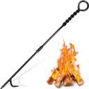 Fire Poker for Fire Pit Outdoor, 26inch Twisted Rope Design Camping Fireplace Poker, Removable and Portable Fire Pit Accessories, Heavy Duty Solid Steel Fireplace Tool Rust-Resistant Black Finish