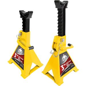 Car Jack Stands 3 Ton (6,000 LBs) Capacity, Extra Reinforced Car Lifting Stand Adjustable Jack Stand with Double Locking, Fits Automotive Small Pick-Up Yellow, 2 Packs