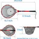 Silicone Fishing Net,Foldable & Lightweight Rubber Landing Net, Aluminum Handle for Easy Catch,Maximum Load 20/25 Pounds, 34.7" Full