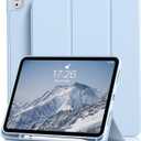 Kenke for iPad 11/10th Gen Case with Pencil Holder 11/10.9 inch 2025 A16/2022, Soft TPU Back Shell Hybrid Slim Trifold Stand Protective Cover Support Touch ID Auto Wake/Sleep (Blue)