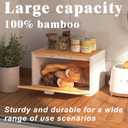 MinBoo Bread Box - Bamboo Bread Box for Kitchen Countertop, Large Capacity Kitchen Countertop Organizer Storage Bread Container Keep Fresh 14.1"x9"x8.3" (Need Assembly) (white&Bamboo)