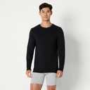 Amazon Essentials Men's Slim Fit Breathable Cotton Crew Neck Undershirts, Pack of 6 (XX-Large, Black Long Sleeve)