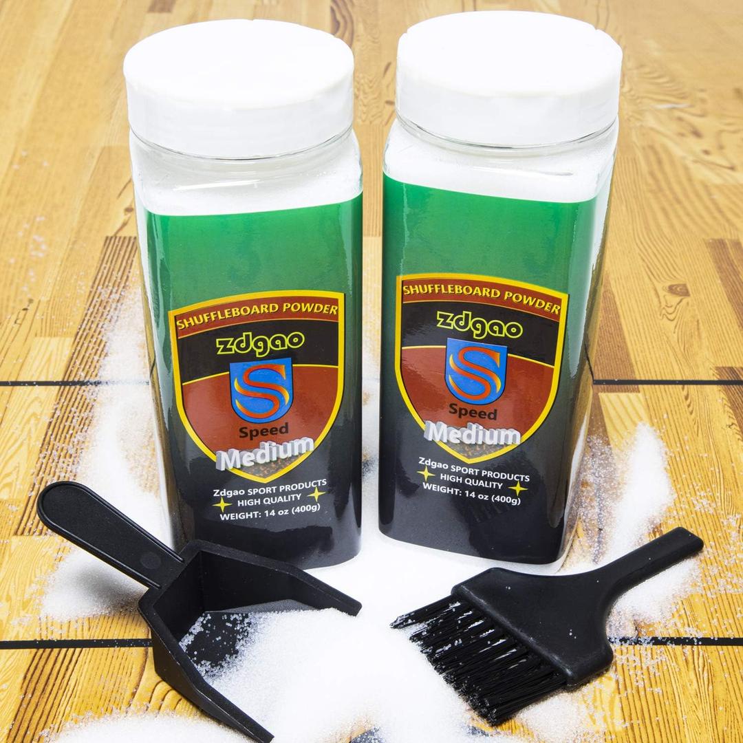 Shuffleboard Sand - Shuffleboard Wax with Mini Dustpan and Mini Brush, 2 Cans(214 oz)